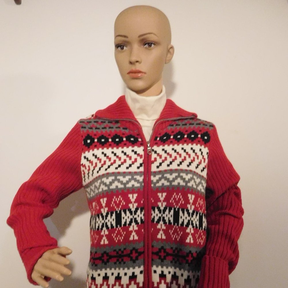 Covington Knit Light Zip-up Christmas Jacket, Women's Small (6-8)